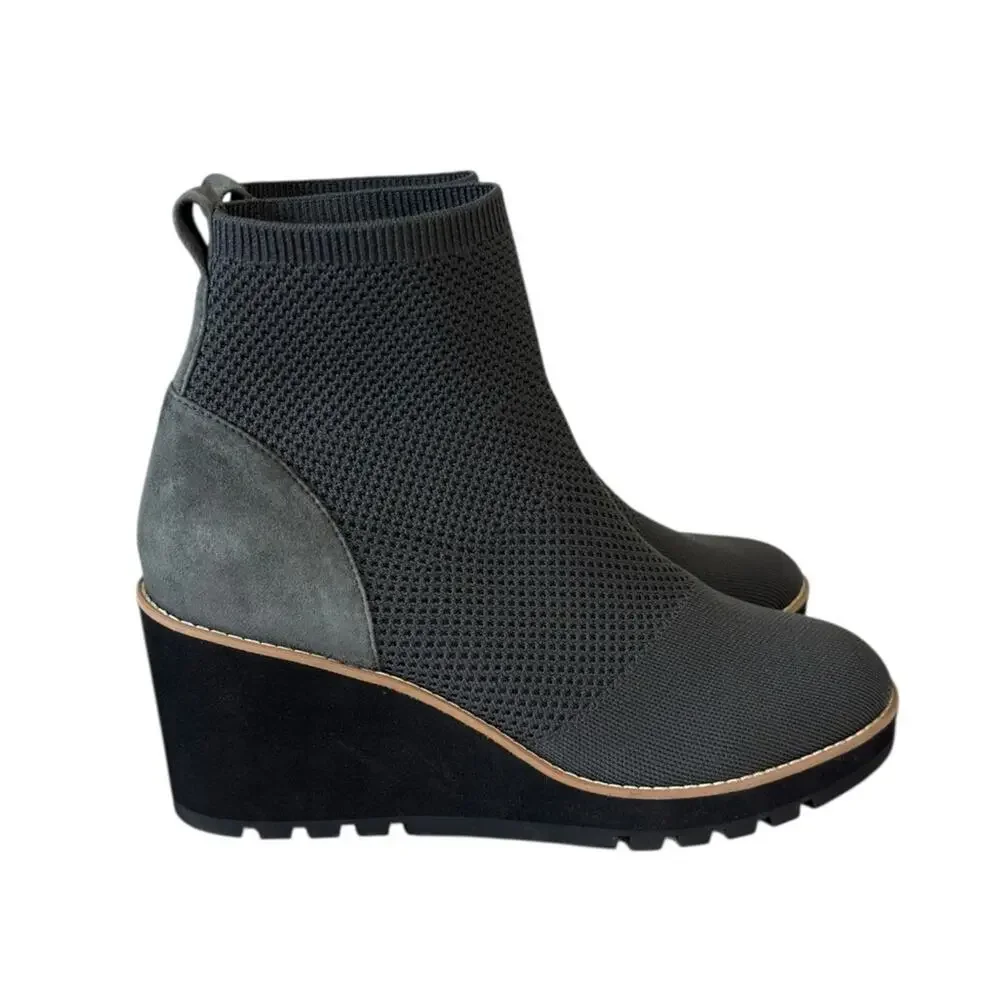 Eileen Fisher London Recycled Stretch Knit Bootie in Gray - Size 11
